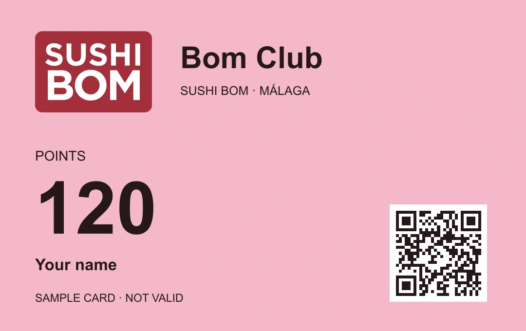 Sample Bom Club card with 120 points, not valid